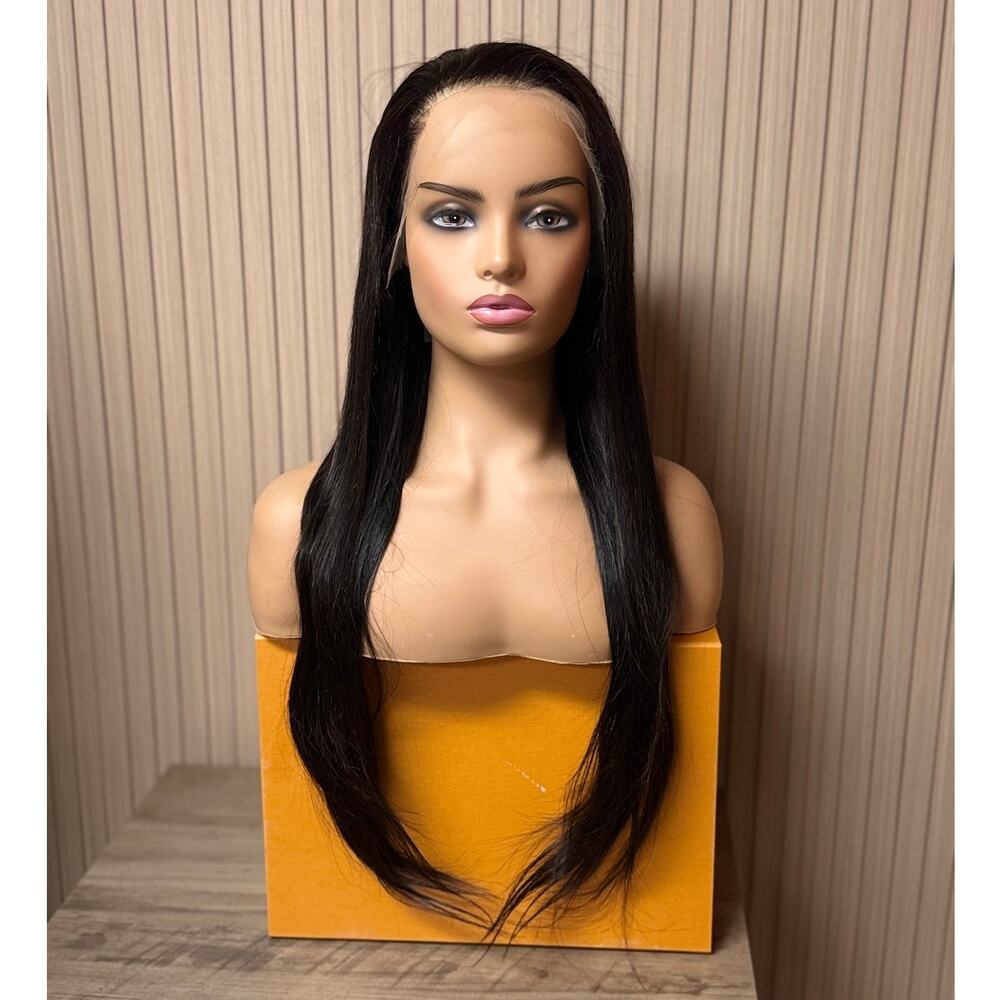 13x4 HD Lace Front Human Hair Straight Wig 26" 180% Density NEW